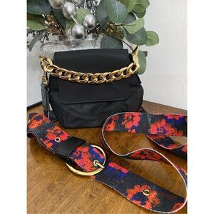 Rachel Comey Floral Print Magnetic Closure Dome Flap  Chain Crossbody Bag
